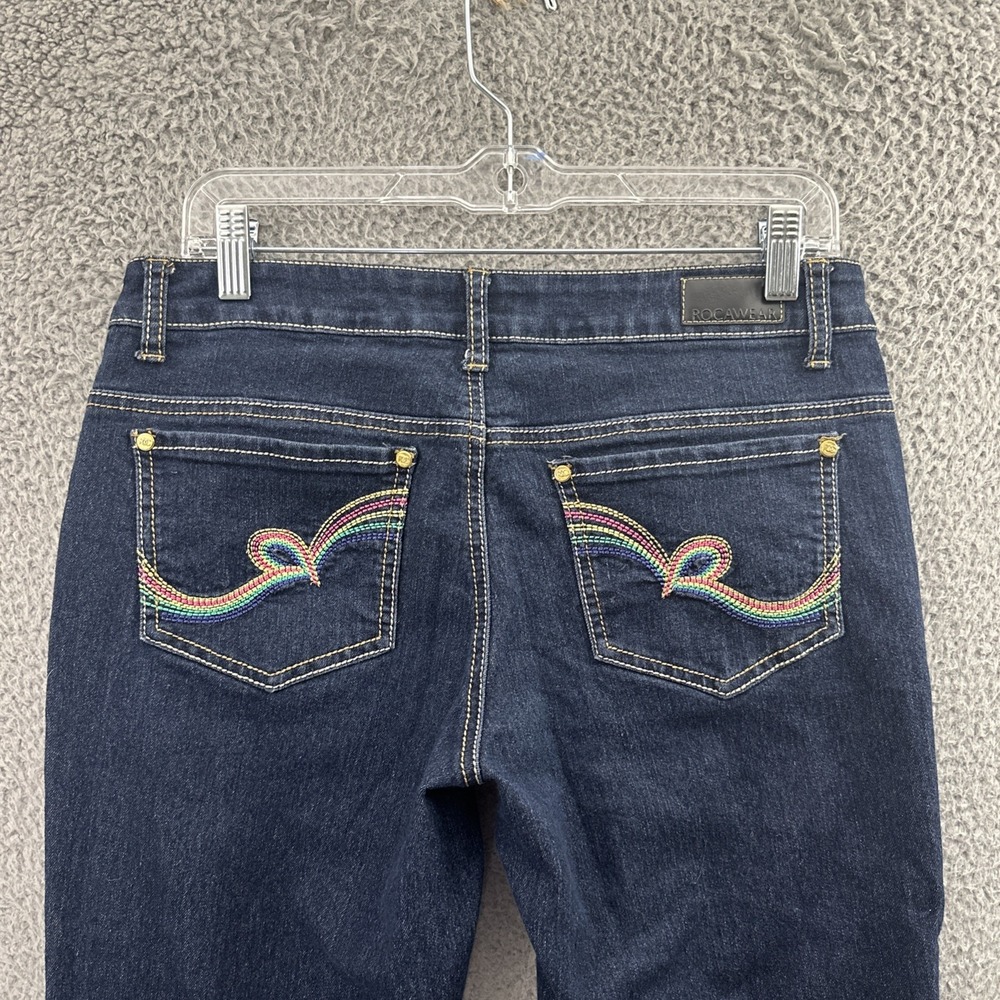 Y2K Rocawear Low Rise Bootcut Jeans 90s 00s Hip Hop Embroidered Women's 9 x 33